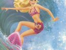 Coloriage Barbie Fait Du Surf À Imprimer Et Colorier à Dessin De Vague A Imprimer