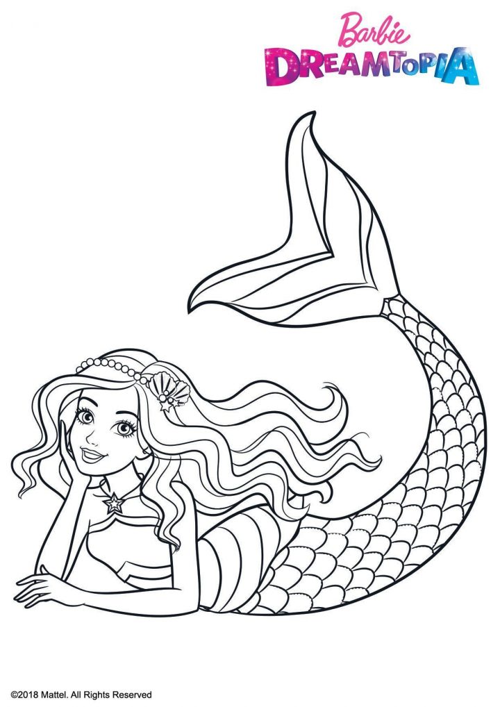 Coloriage Barbie Sirène ArcEnCiel – Coloriage Barbie encequiconcerne