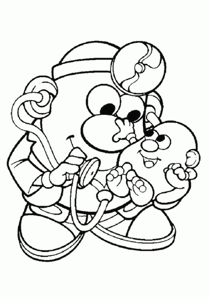 Coloriage Bébé Et Docteur Patates à Mr Patate Coloriage