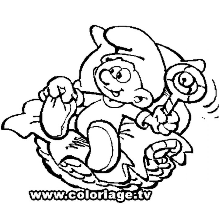 Coloriage Bébé Schtroumpf En Ligne Gratuit À Imprimer destiné Schtroumpf À Colorier