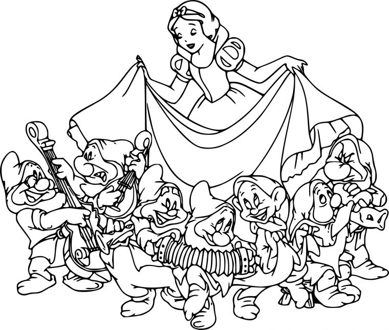 Coloriage Blanche Neige Et Les Sept Nains À Imprimer Gratuit serapportantà Coloriage De Blanche Neige À Imprimer