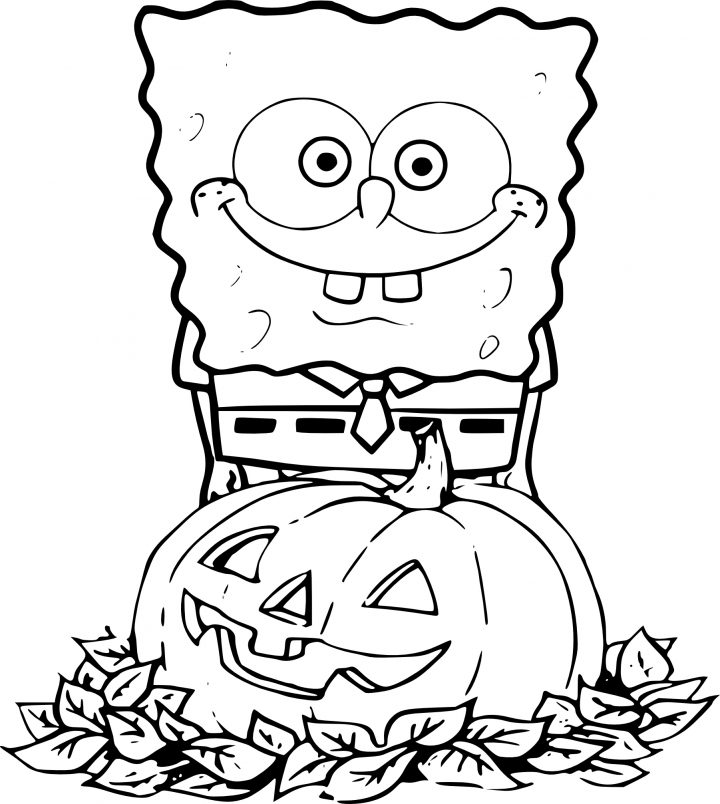 Coloriage Bob L'éponge Halloween À Imprimer tout Image Bob L Éponge A Imprimer