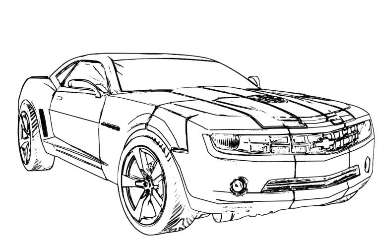 Coloriage Bumblebee Transformers Chevrolet Camaro À Imprimer tout Coloriage Robot À Imprimer