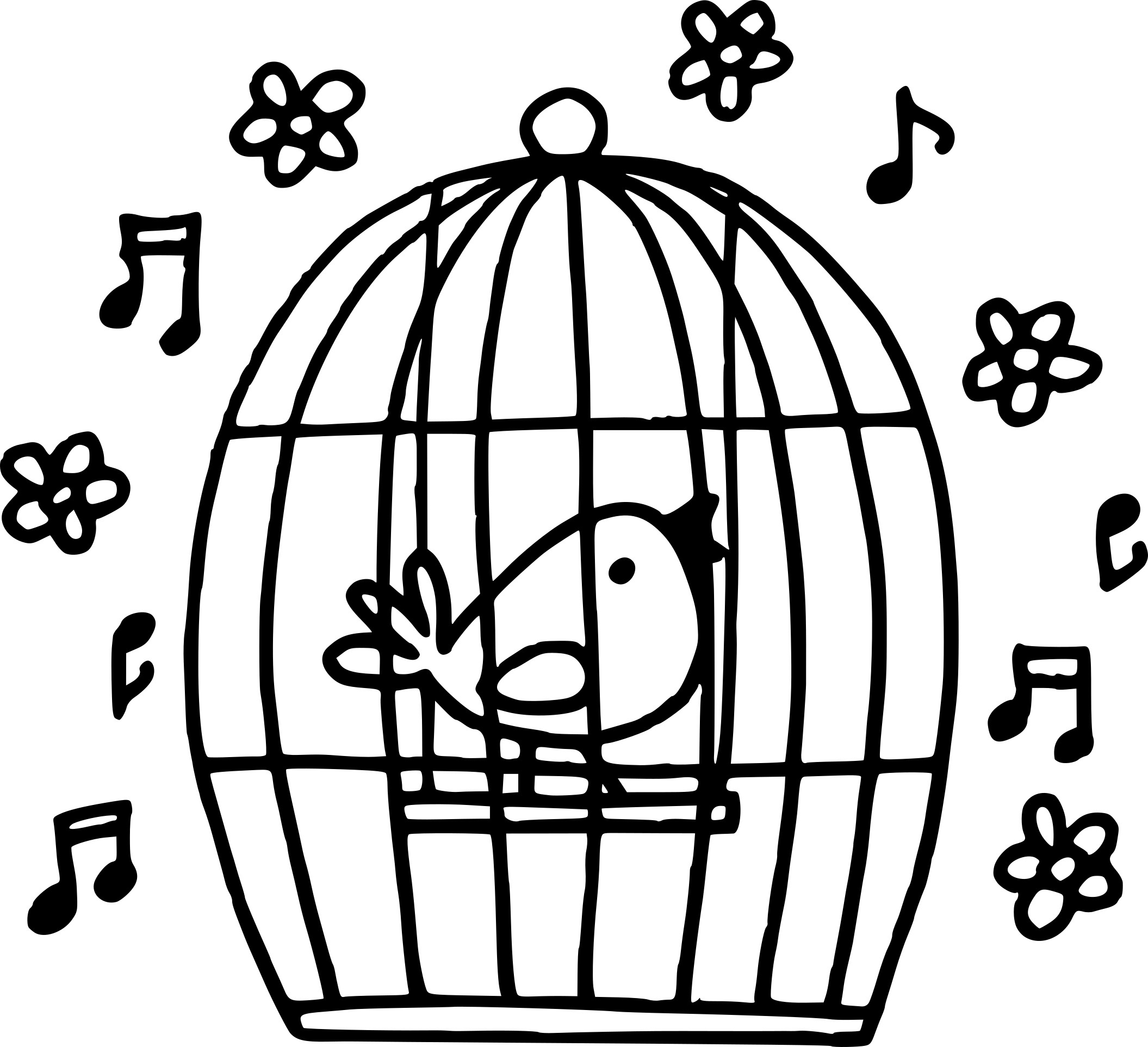 Coloriage Cage À Oiseaux A Imprimer tout Dessin De Cage D Oiseau 