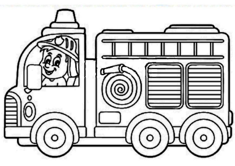 Coloriage – Camion De Pompier encequiconcerne Coloriage Pompier A Imprimer Gratuit