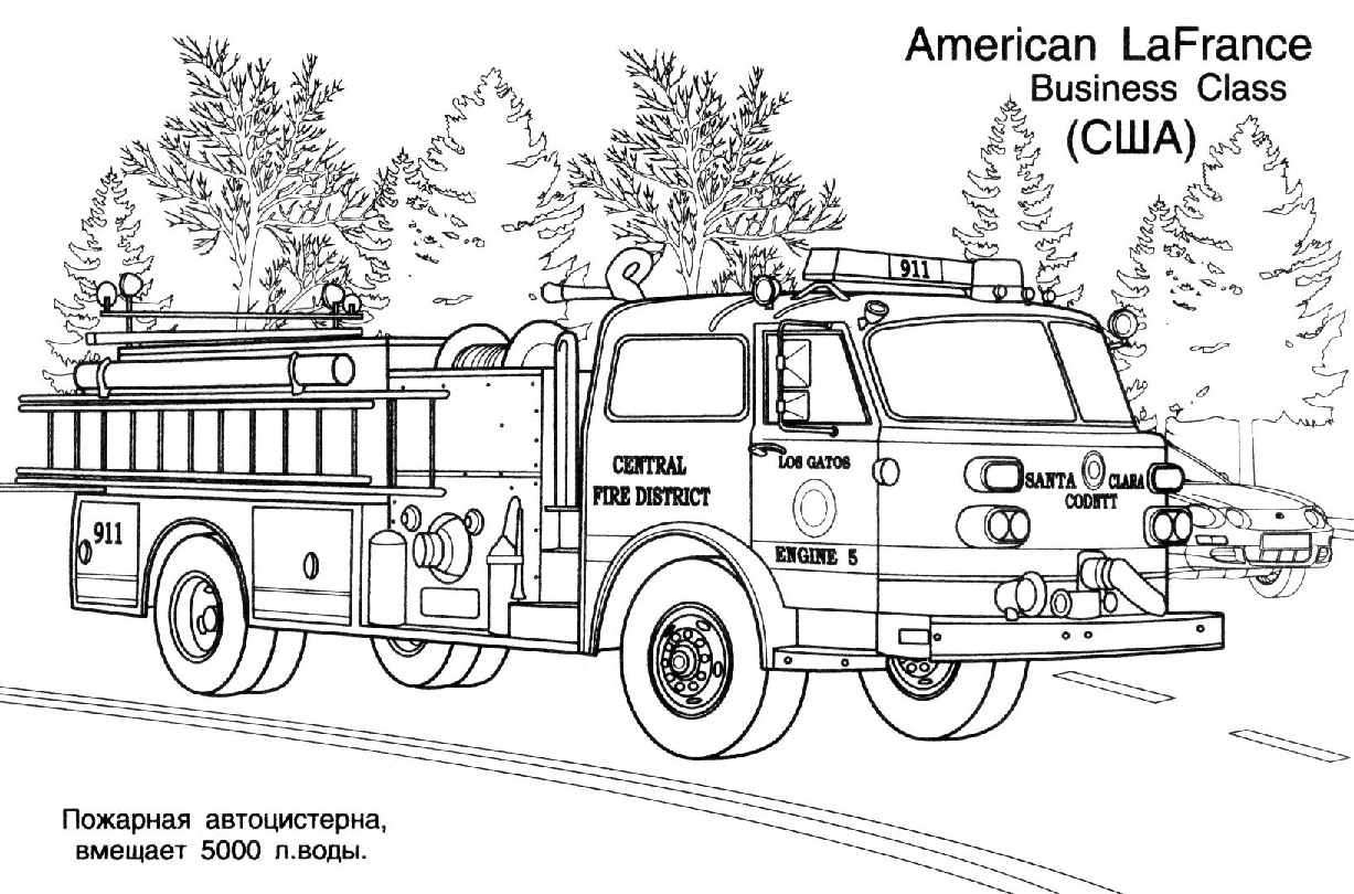 Coloriage Camion Pompier - Les Beaux Dessins De Transport À intérieur Jeux Gratuit De Pompier