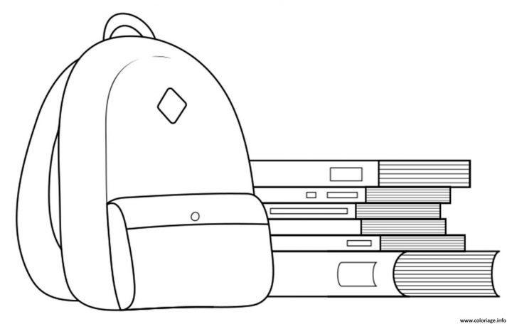 Coloriage Cartable Livres Sac A Dos Dessin serapportantà Livre De Coloriage À Imprimer