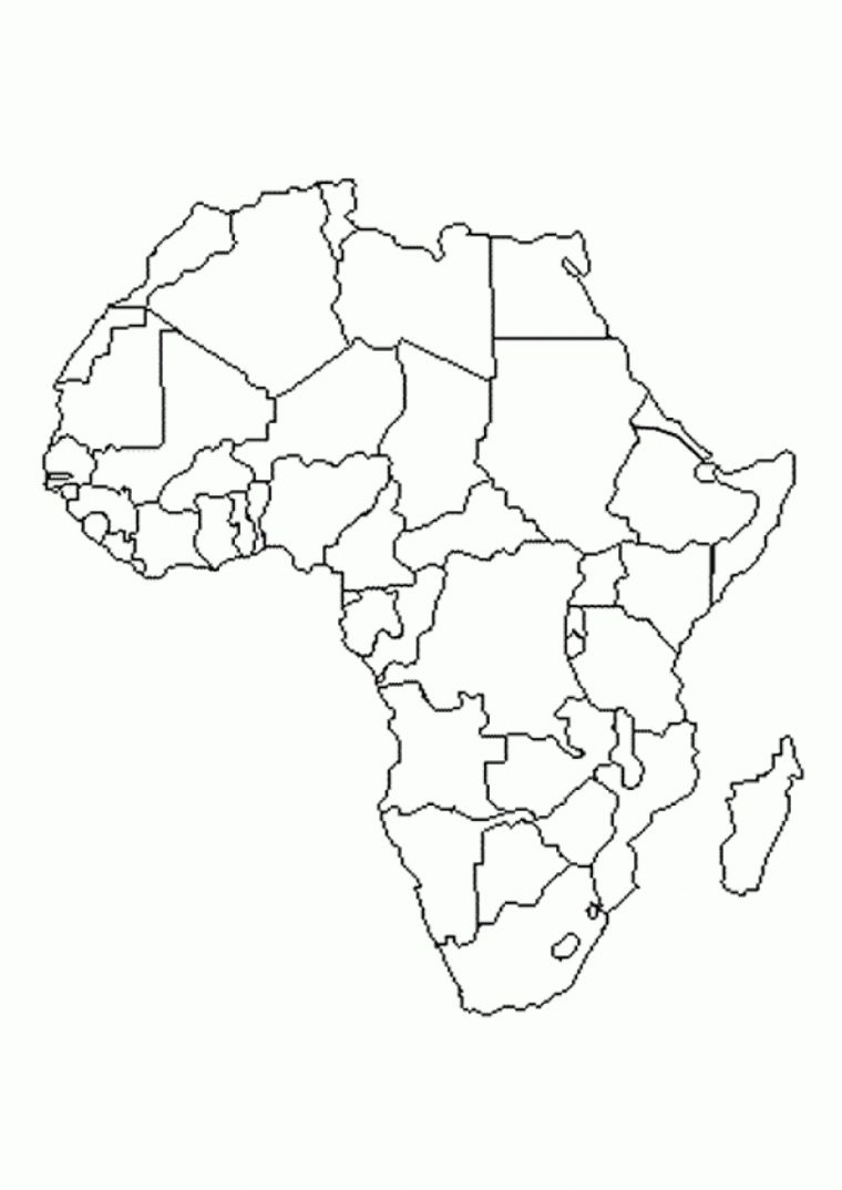 Coloriage Carte Afrique à Dessin Africain A Colorier