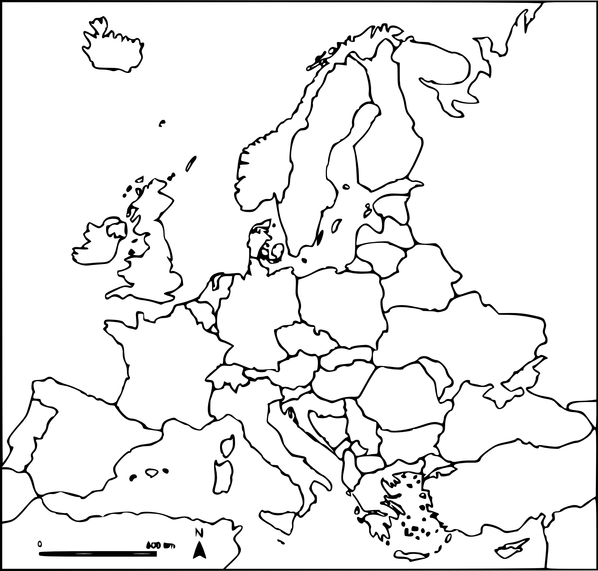 Coloriage Carte D&amp;#039;europe Vierge À Imprimer concernant Carte De L Europe Vierge À Imprimer 