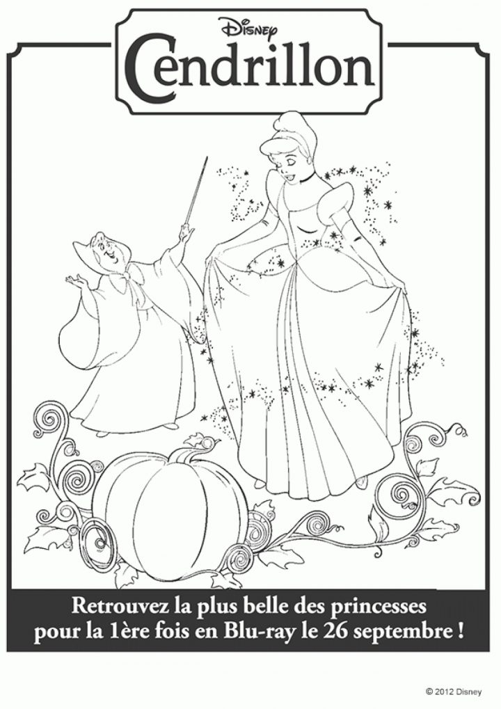 Coloriage Cendrillon Et Marraine La Bonne Fée destiné Cendrillon Dessin A Imprimer