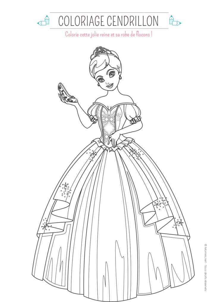 Coloriage Cendrillon – Momes tout Cendrillon Dessin A Imprimer