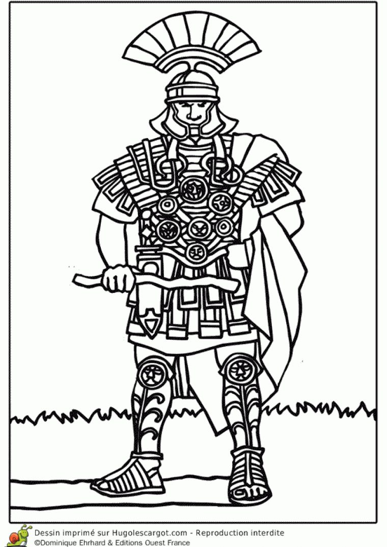 Coloriage Centurion Romain En Armure destiné Dessin Chiffre Romain