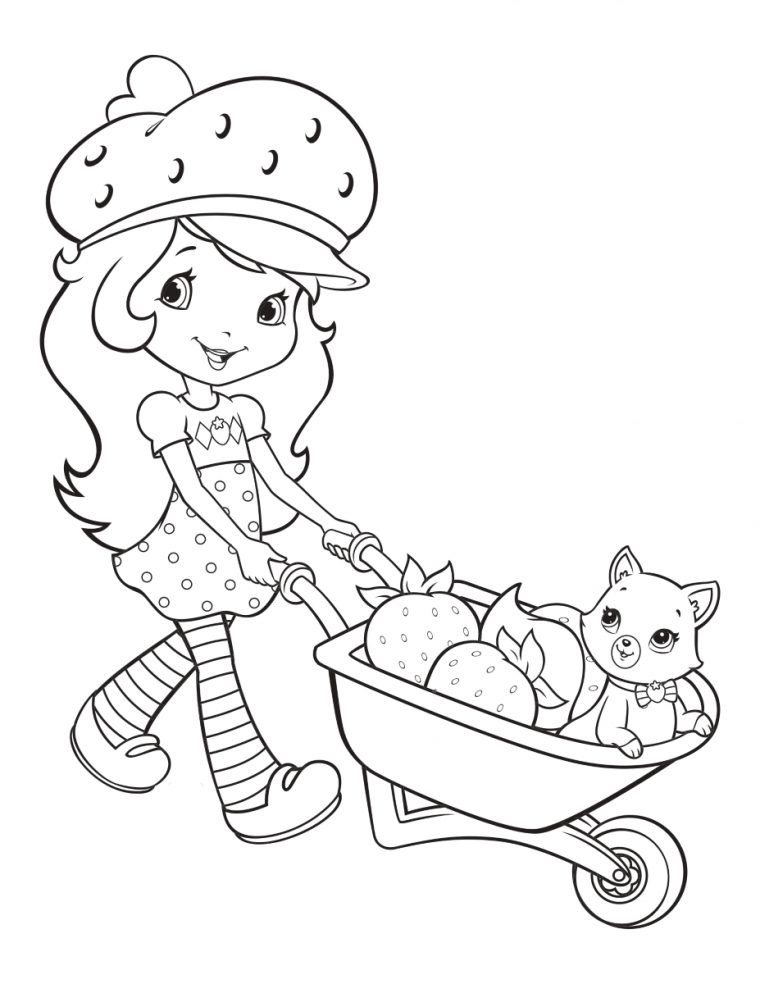 Coloriage Charlotte Aux Fraises Avec Pralinette Le Chat à Charlotte Au Fraise Coloriage