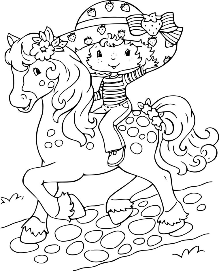 Coloriage Charlotte Aux Fraises Et Son Cheval À Imprimer Sur encequiconcerne Charlotte Au Fraise Coloriage