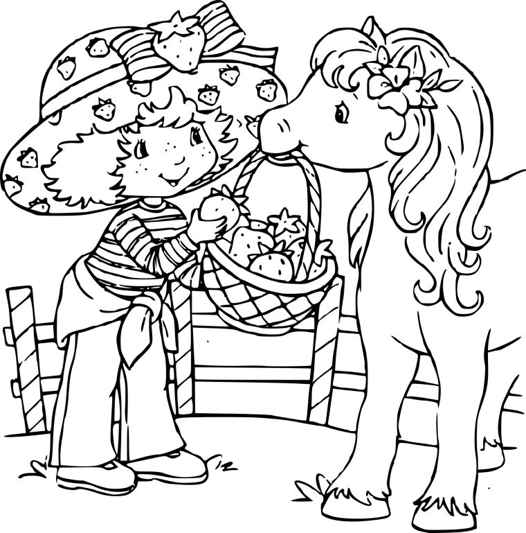 Coloriage Charlotte Aux Fraises Et Son Poney À Imprimer Sur à Charlotte Au Fraise Coloriage