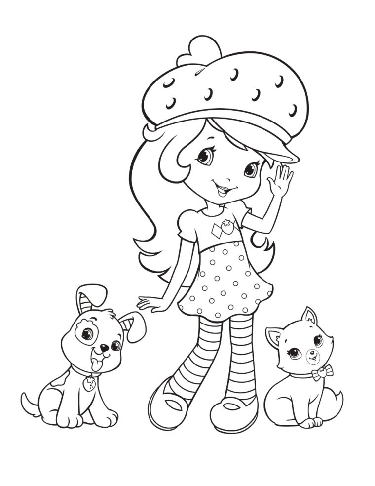 Coloriage Charlotte Aux Fraises, Pralinette Et Clafoutis intérieur Charlotte Au Fraise Coloriage