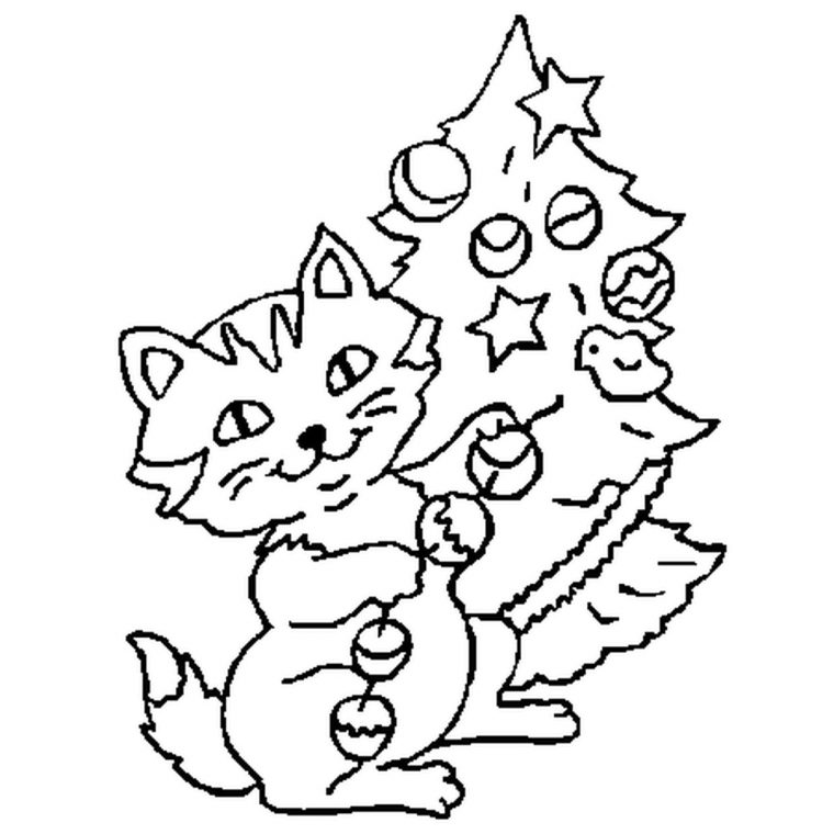 Coloriage Chat De Noël En Ligne Gratuit À Imprimer encequiconcerne Coloriage De Chat De Noel