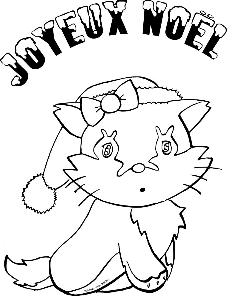 Coloriage Chat Pour Noel À Imprimer Sur Coloriages destiné Coloriage De Chat De Noel