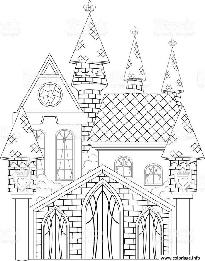 Coloriage Chateau De Princesse Dessin dedans Coloriage À Imprimer Chateau De Princesse