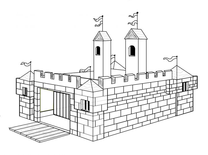 Coloriage Chateau Fort À Imprimer Sur Coloriages encequiconcerne Image De Chateau Fort A Imprimer