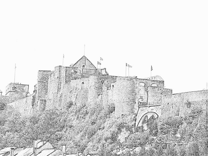 Coloriage Chateau Fort De Bouillon Belgique À Imprimer Pour destiné Image De Chateau Fort A Imprimer