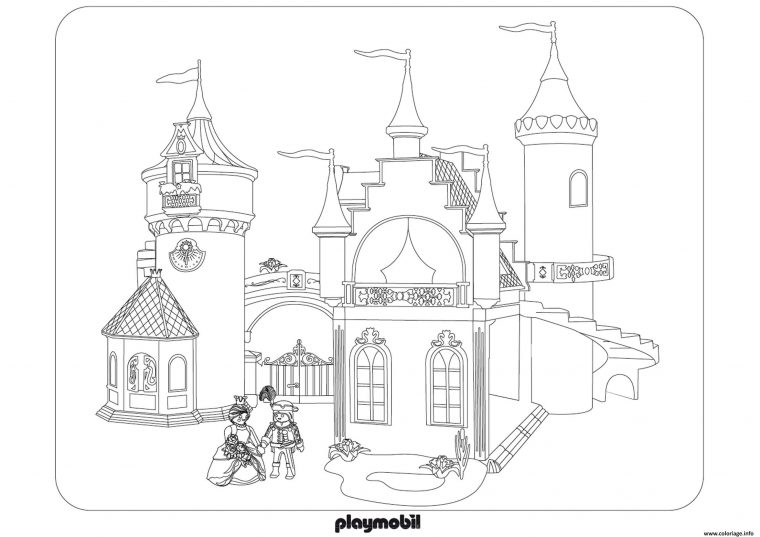 Coloriage Chateau Roi Reine Princesse Playmobil Dessin avec Dessin Chateau Princesse