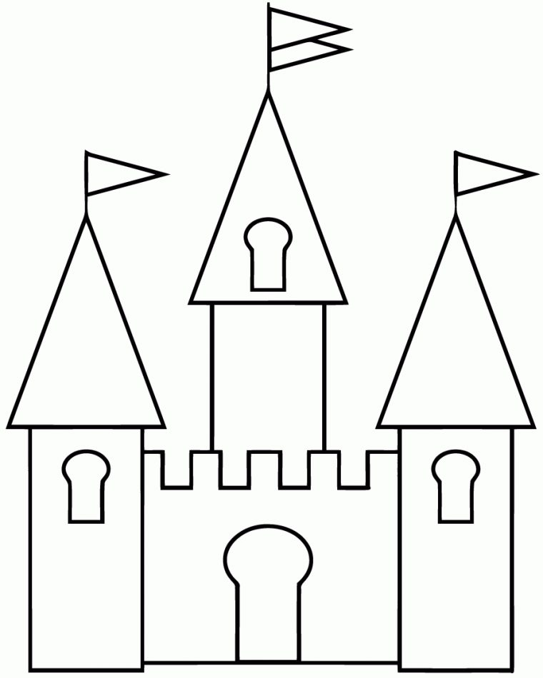 Coloriage Chateaux – Coloriage.tk | Castle Coloring Page pour Chateau De Princesse Dessin