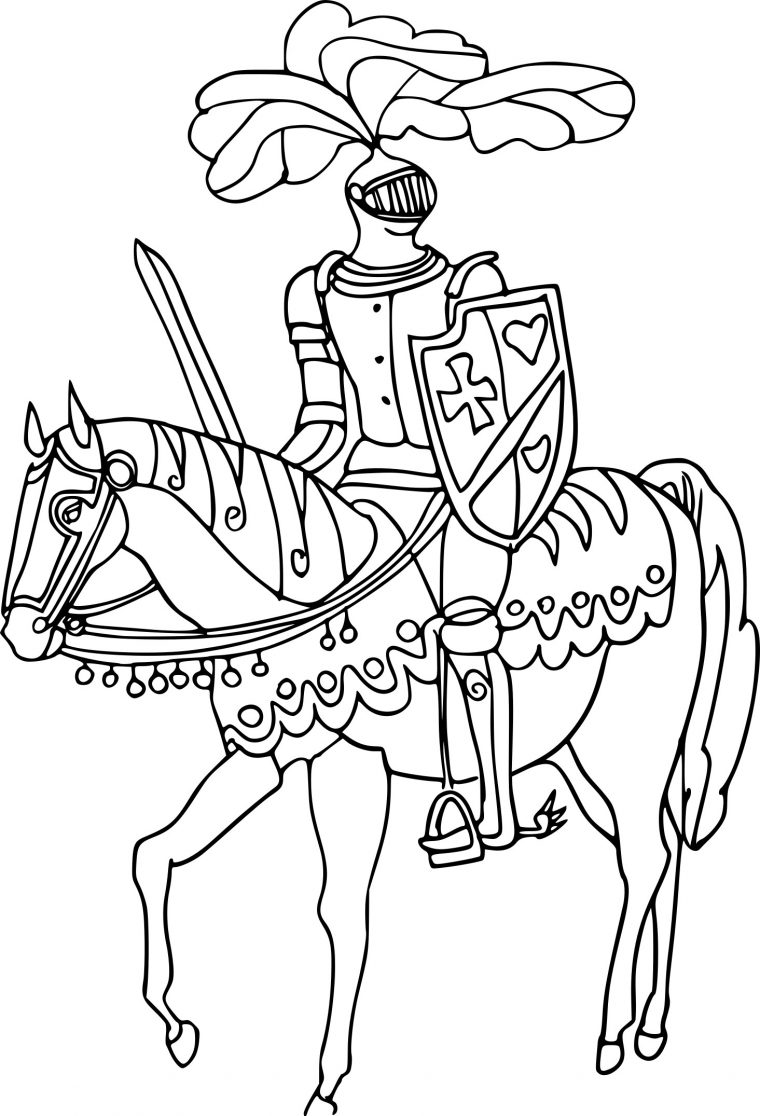 Coloriage Cheval Chevalier À Imprimer Sur Coloriages intérieur Dessin De Cheval A Colorier