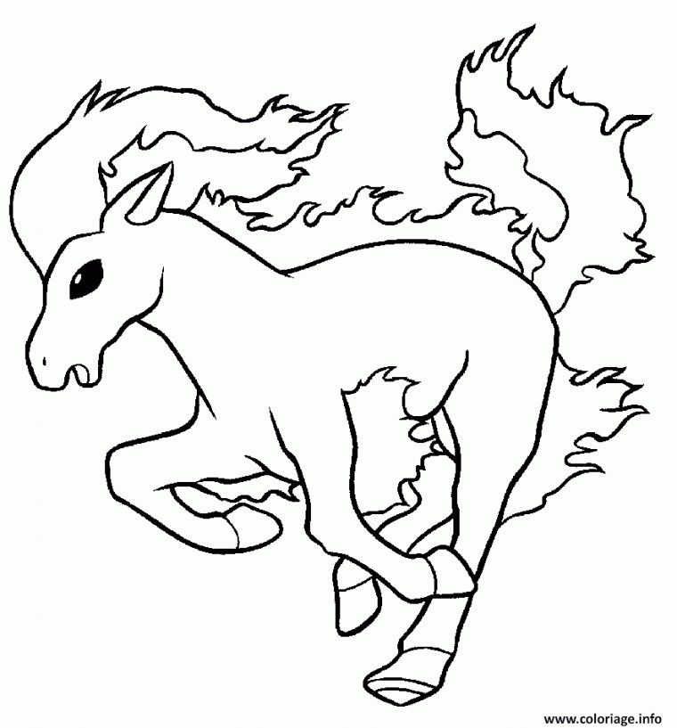 Coloriage Cheval Pokemon Dessin dedans Image De Cheval A Colorier