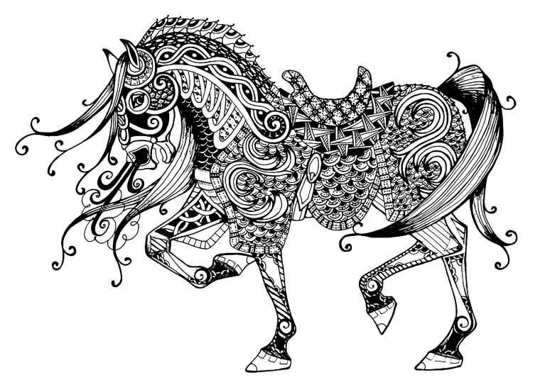 Coloriage Chevaux Pour Enfants – Coloriages De Chevaux Et destiné Dessin De Cheval A Colorier