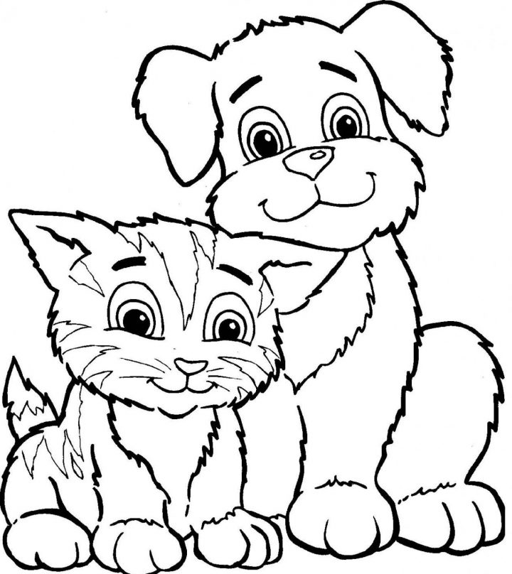 Coloriage Chien Et Chat A Imprimer destiné Coloriage De Chiot A Imprimer