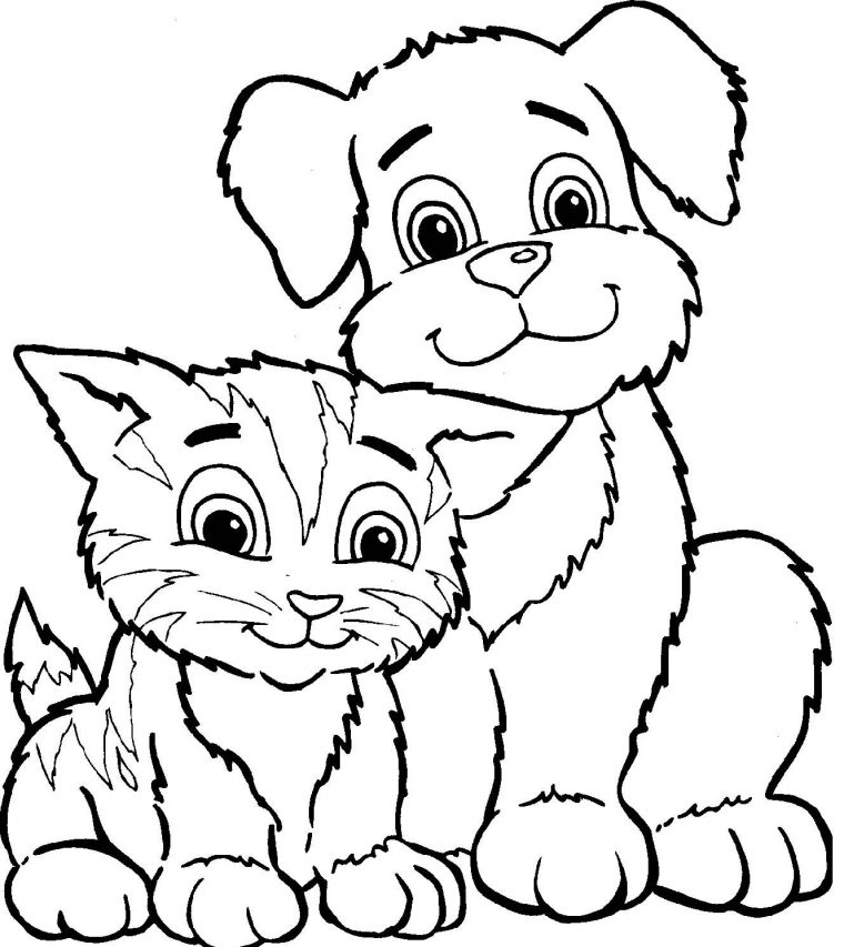 Coloriage Chien Et Chat À Imprimer encequiconcerne Animaux A Dessiner Imprimer