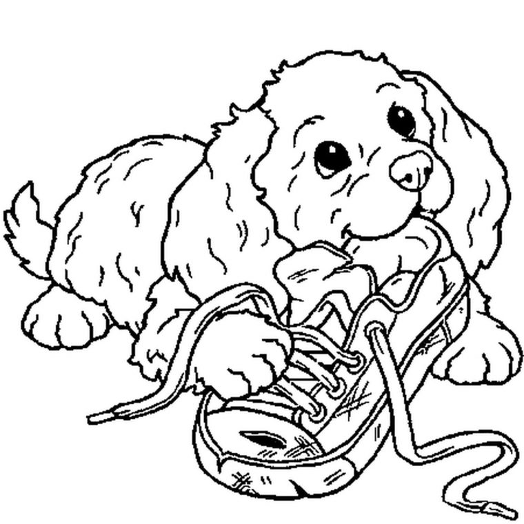 Coloriage Chiot En Ligne Gratuit À Imprimer dedans Animaux A Dessiner Imprimer