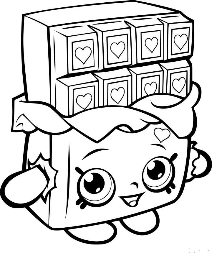 Coloriage Chocolat Shopkins À Imprimer Sur Coloriages intérieur Tablette Chocolat Dessin