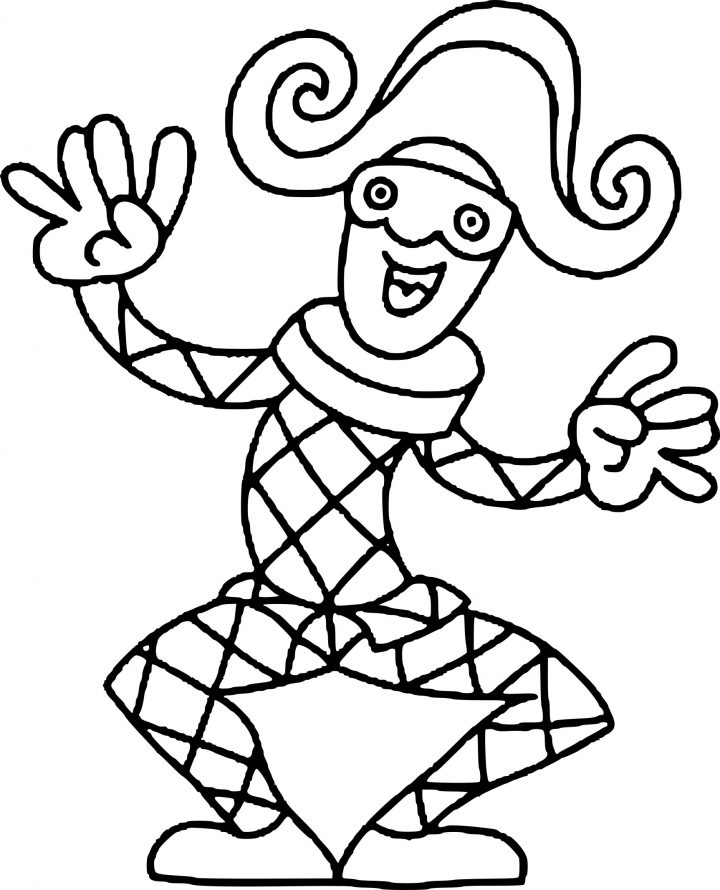 Coloriage Clown Arlequin A Imprimer Gratuit. Coloriage à Arlequin A Colorier