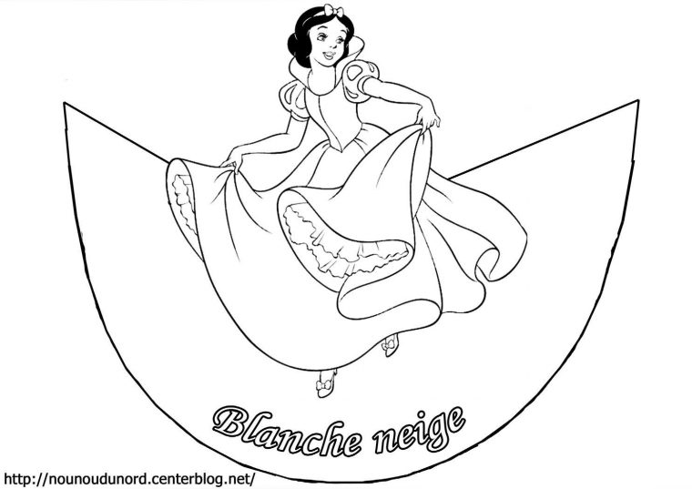 Coloriage Cône Blanche Neige Et Les 7 Nains Avec La Sorcière serapportantà Coloriage De Blanche Neige À Imprimer