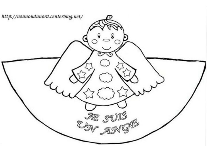 Coloriage Cône De L'ange Garçon encequiconcerne Ange A Colorier