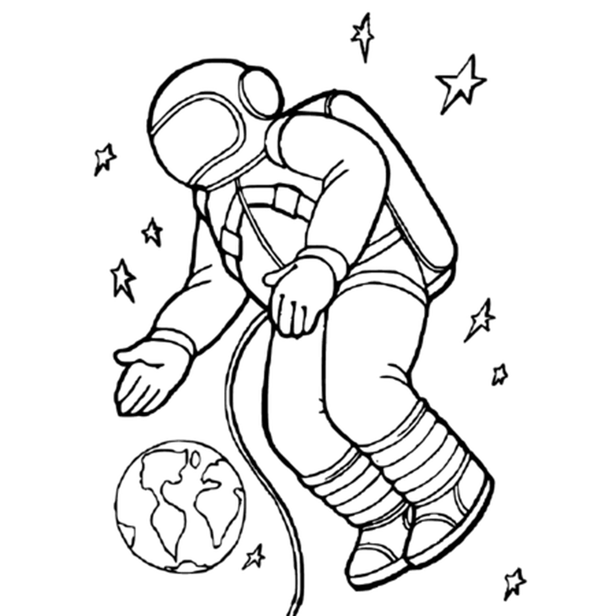 Coloriage Cosmonaute En Ligne Gratuit À Imprimer concernant Coloriage Astronaute