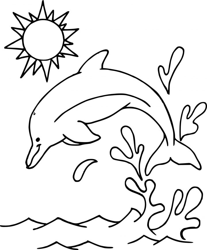 Coloriage Dauphin Gratuit À Imprimer concernant Dessin De Dauphin À Colorier