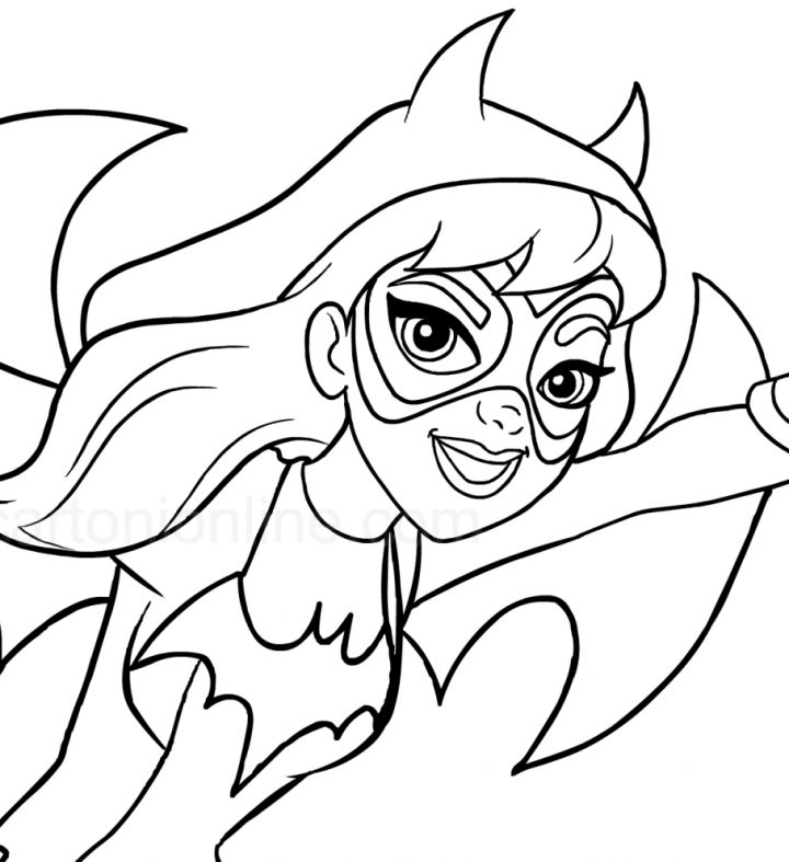 Coloriage De Batgirl (Le Visage) (Dc Superhero Girls) serapportantà Visage À Colorier