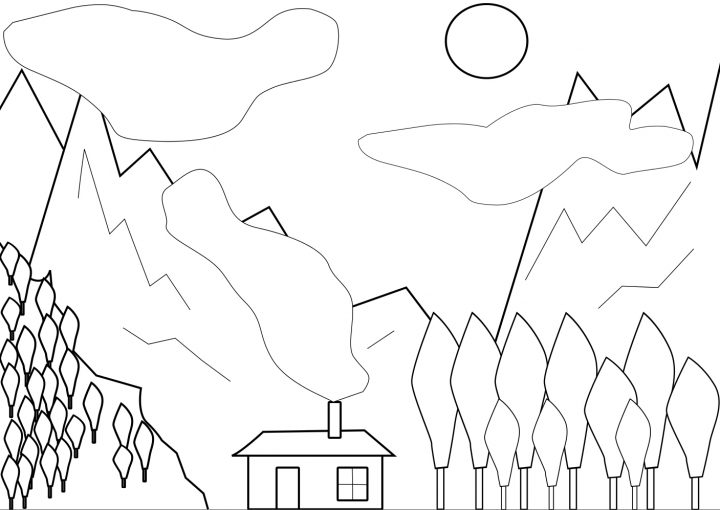 Coloriage De Beaux Paysages À Imprimer Et Colorier avec Dessin Printemps Paysage