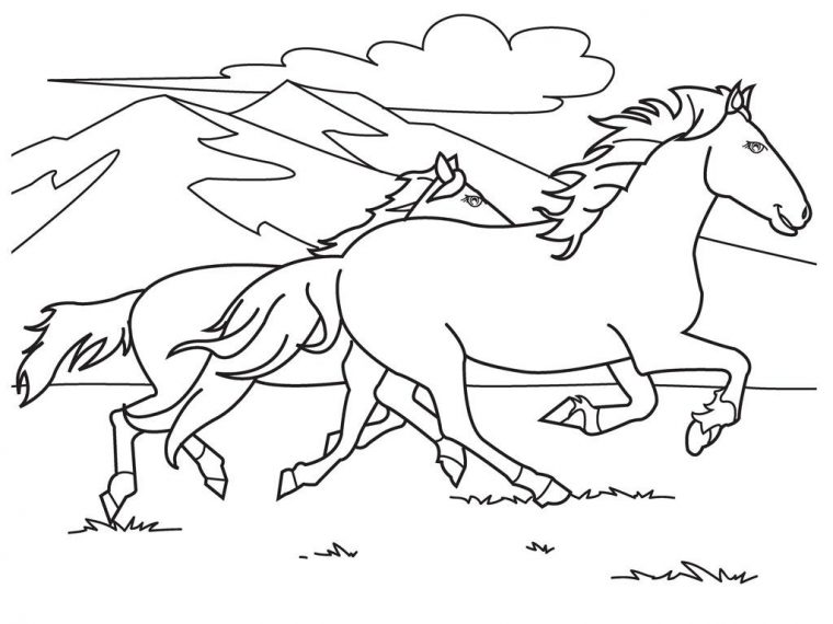 Coloriage De Chevaux À Colorier Sur L'ordinateur – 1001 Animaux destiné Image De Cheval A Colorier