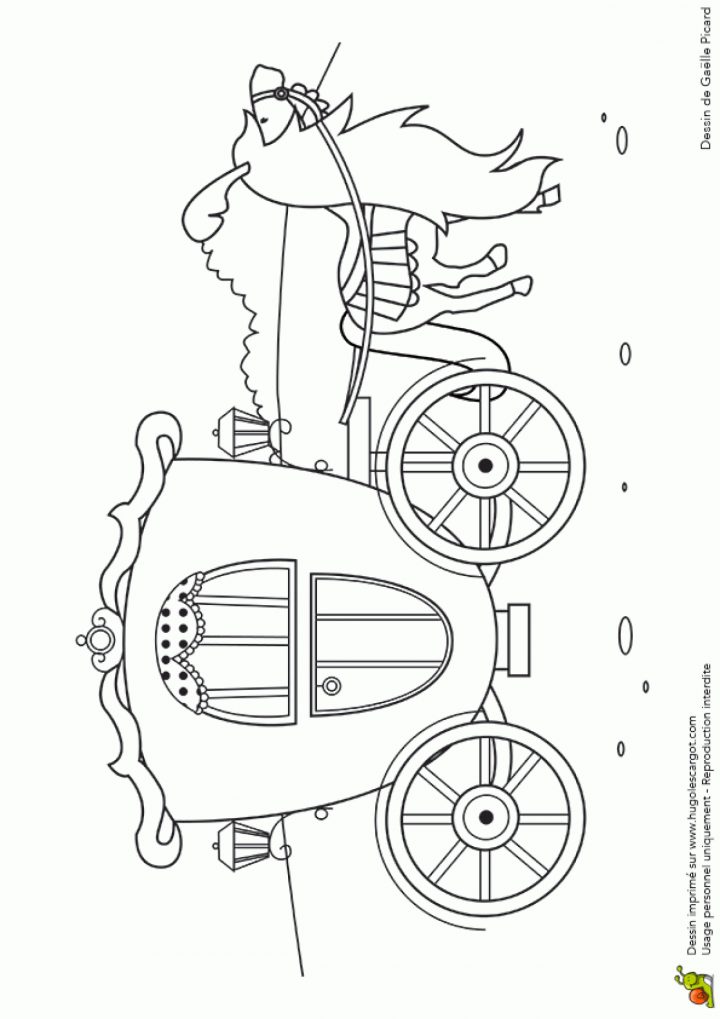 Coloriage De Contes Célèbres, Le Carrosse De Cendrillon à Cendrillon Dessin A Imprimer