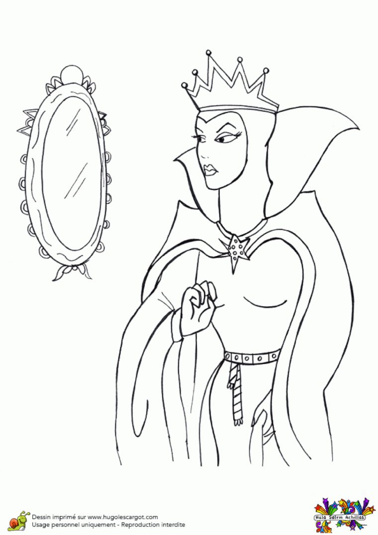 Coloriage De Contes De Fées, Blanche Neige Et La Méchante Reine destiné Coloriage De Blanche Neige À Imprimer