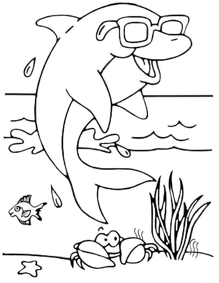 Coloriage De Dauphin À Télécharger – Coloriage De Dauphins avec Dessin Dauphin A Imprimer