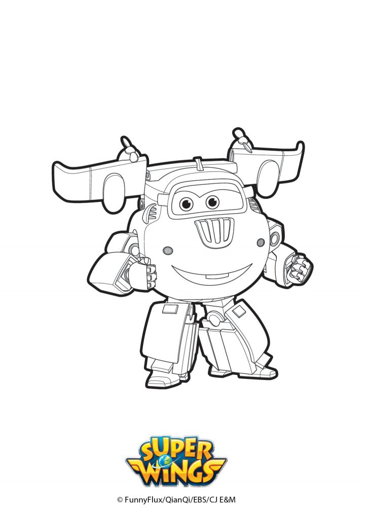 Coloriage De Donnie – Super Wings à Personnage A Colorier