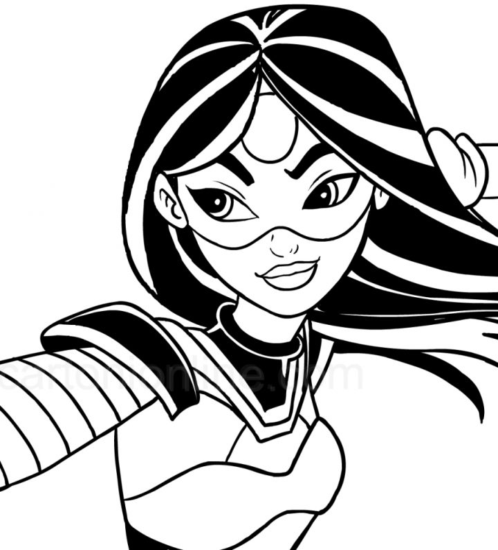 Coloriage De Katana (Le Visage) (Dc Superhero Girls) avec Visage À Colorier