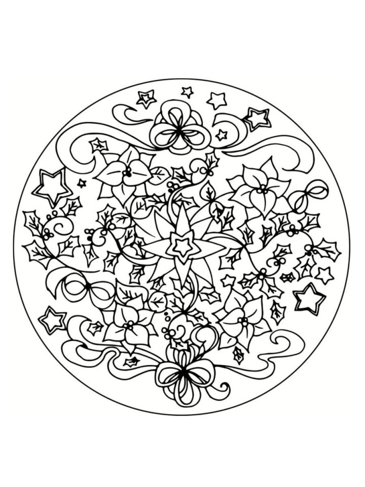 Coloriage De Mandala De Noël À Imprimer | Coloriages À dedans Mandala À Colorier Et À Imprimer Gratuit