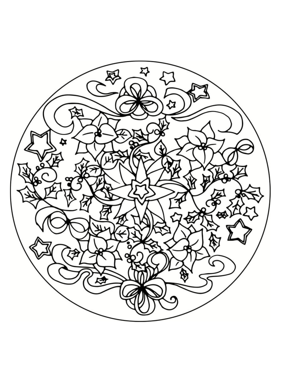 Coloriage De Mandala De Noël À Imprimer | Coloriages À dedans Mandala À Colorier Et À Imprimer Gratuit 