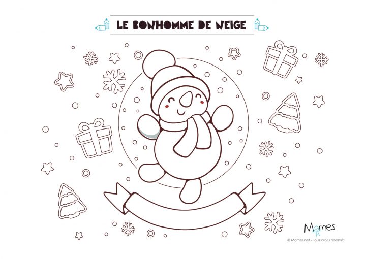 Coloriage De Noël : Le Bonhomme De Neige – Momes à Dessin Bonhomme De Neige A Imprimer